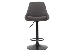 Outlet Miliboo Taburetes de bar modernos regulables gris oscuro (lote de 2) HOLO
