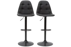 Sale Miliboo Taburetes de bar modernos regulables negro (lote de 2) COX