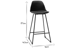 Sale Miliboo Taburetes de bar modernos negros patas metal 65 cm (lote de 2) FRANZ