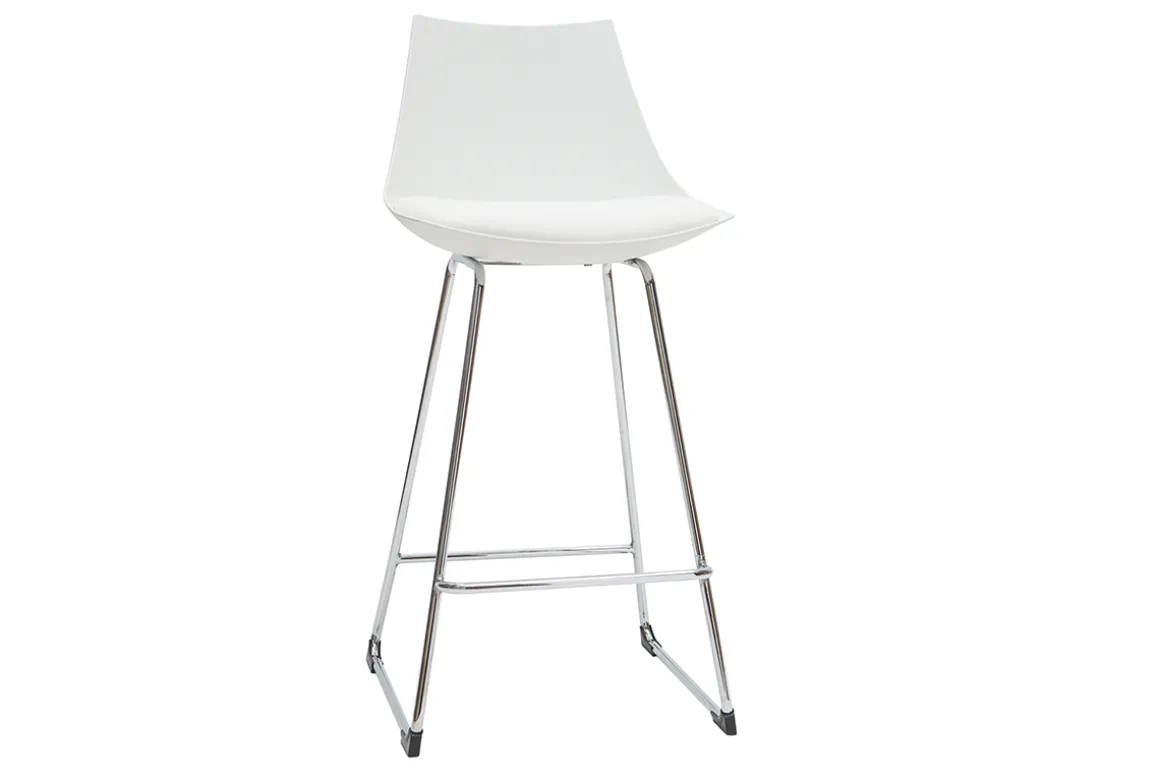 Outlet Miliboo Taburetes de bar modernos blancos 65 cm (lote de 2) JUNE