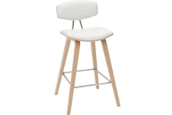 New Miliboo Taburetes de bar modernos blanco y madera clar A69 cm (lote de 2) VASCO