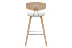 New Miliboo Taburetes de bar modernos blanco y madera clar A69 cm (lote de 2) VASCO