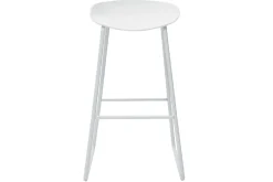 Shop Miliboo Taburetes de bar modernos blancos con patas en metal (lote de 2) PEBBLE