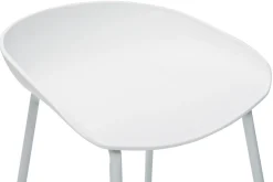 Shop Miliboo Taburetes de bar modernos blancos con patas en metal (lote de 2) PEBBLE