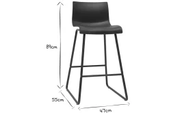 Cheap Miliboo Taburetes de bar modernos negros 65 cm (lote de 2) ONA