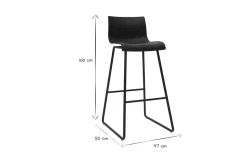 Cheap Miliboo Taburetes de bar modernos negros 76 cm (lote de 2) ONA