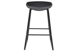 Cheap Miliboo Taburetes de bar modernos negros con patas en metal 65 cm (lote de 2) PEBBLE