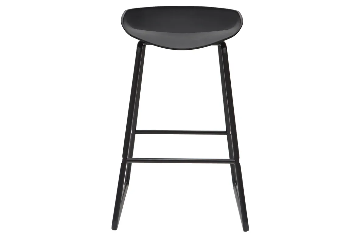 Cheap Miliboo Taburetes de bar modernos negros con patas en metal 65 cm (lote de 2) PEBBLE
