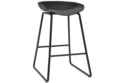 Cheap Miliboo Taburetes de bar modernos negros con patas en metal 65 cm (lote de 2) PEBBLE