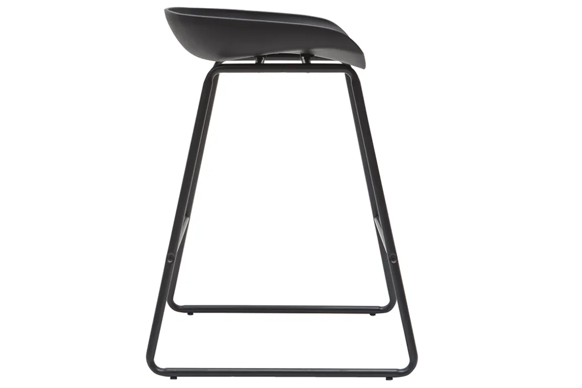 Cheap Miliboo Taburetes de bar modernos negros con patas en metal 65 cm (lote de 2) PEBBLE