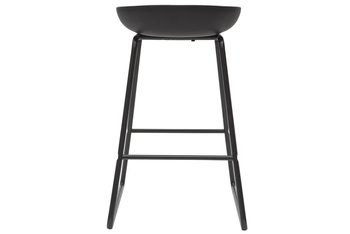 Cheap Miliboo Taburetes de bar modernos negros con patas en metal 65 cm (lote de 2) PEBBLE