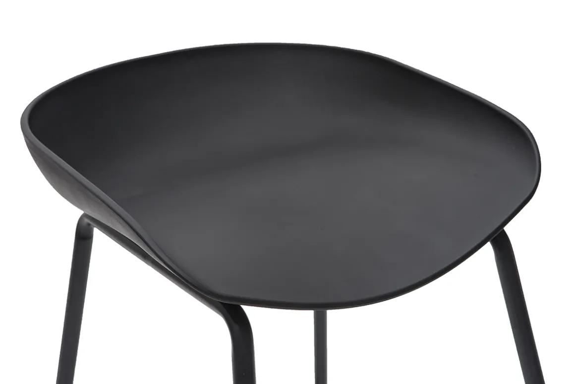 Cheap Miliboo Taburetes de bar modernos negros con patas en metal 65 cm (lote de 2) PEBBLE
