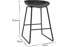 Cheap Miliboo Taburetes de bar modernos negros con patas en metal 65 cm (lote de 2) PEBBLE
