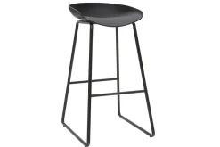 Hot Miliboo Taburetes de bar modernos negros con patas en metal (lote de 2) PEBBLE