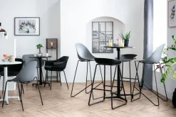 Hot Miliboo Taburetes de bar modernos negros con patas en metal (lote de 2) PEBBLE