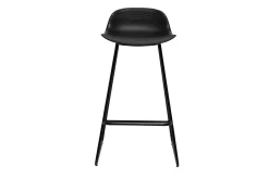 Hot Miliboo Taburetes de bar negro y pie negro A65 cm (lote de 2) ELLA