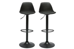 Discount Miliboo Taburetes de bar negros de diseño (paquete de 2) STEEVY