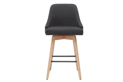Shop Miliboo Taburetes de bar nórdicos giratorios gris oscuro A65 cm (lote de 2) HASTA
