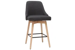 Shop Miliboo Taburetes de bar nórdicos giratorios gris oscuro A65 cm (lote de 2) HASTA