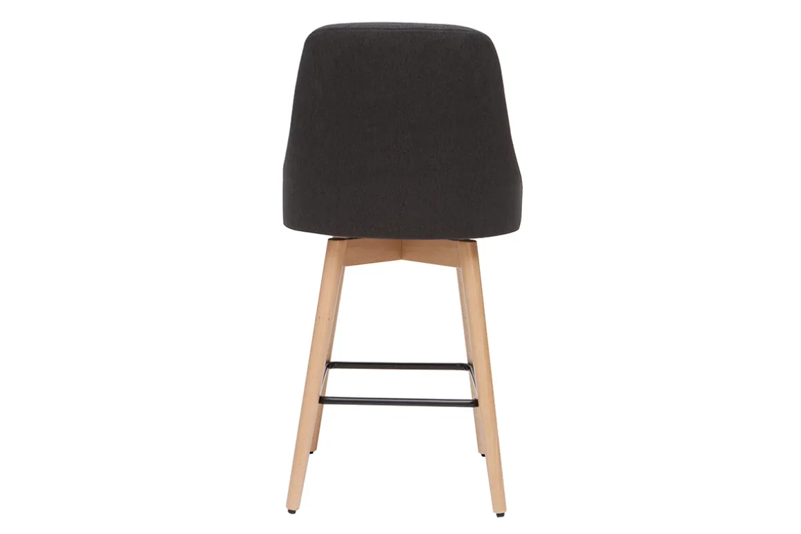 Shop Miliboo Taburetes de bar nórdicos giratorios gris oscuro A65 cm (lote de 2) HASTA