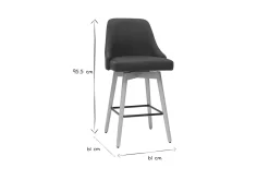 Shop Miliboo Taburetes de bar nórdicos giratorios gris oscuro A65 cm (lote de 2) HASTA