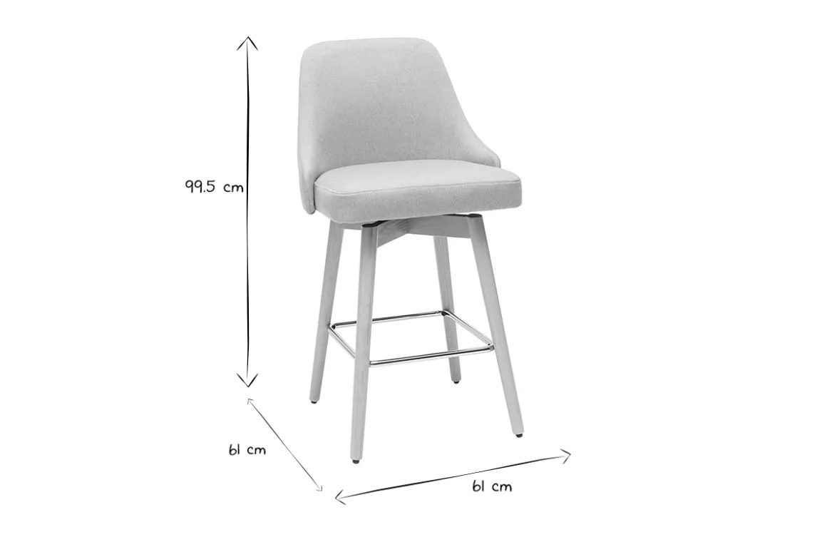 Cheap Miliboo Taburetes de bar nórdicos giratorios gris claro A65 cm (lote de 2) HASTA