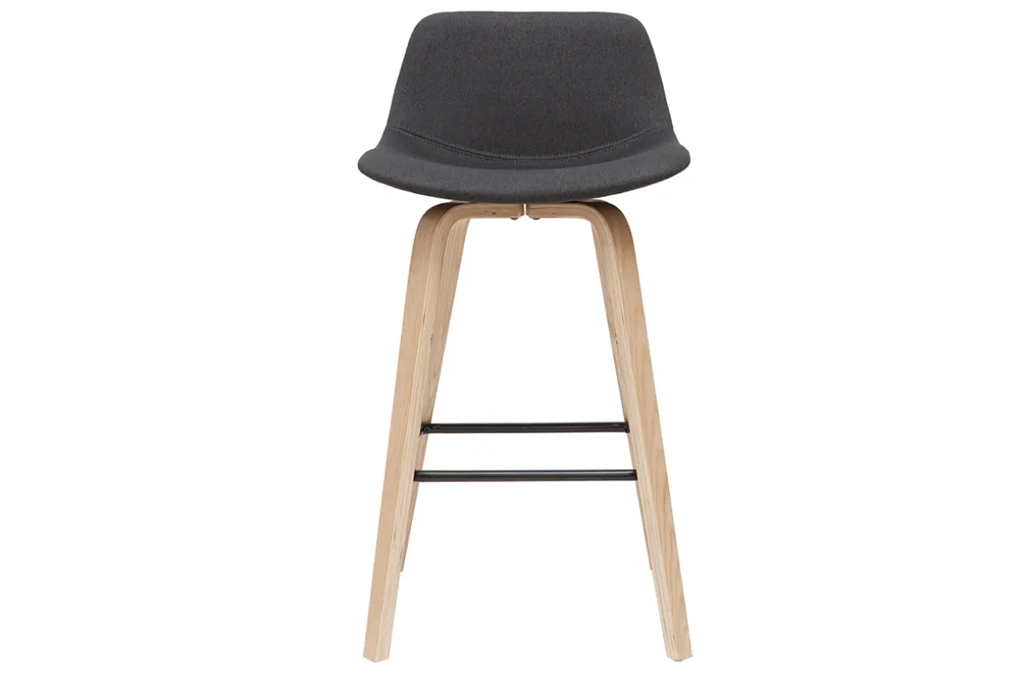 Online Miliboo Taburetes de bar nórdicos gris oscuro A65 cm (lote de 2) NONIE