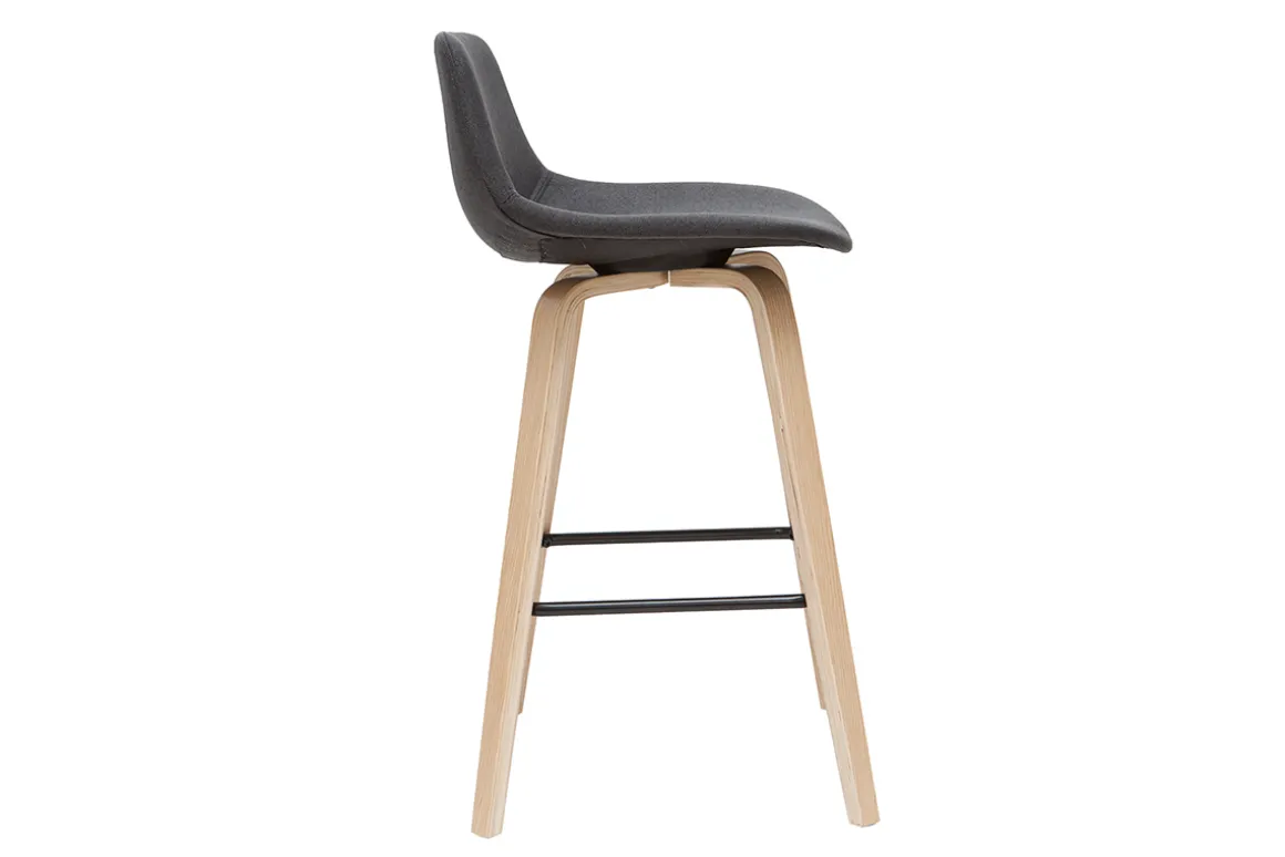 Online Miliboo Taburetes de bar nórdicos gris oscuro A65 cm (lote de 2) NONIE