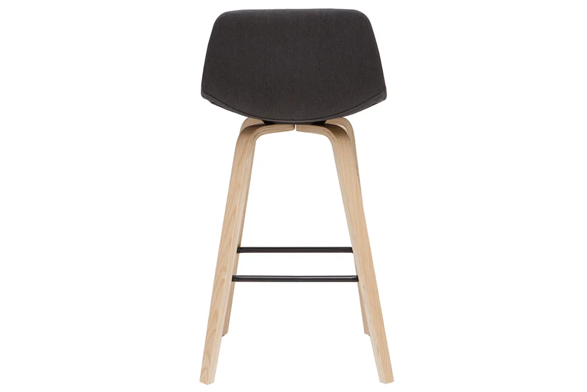 Online Miliboo Taburetes de bar nórdicos gris oscuro A65 cm (lote de 2) NONIE