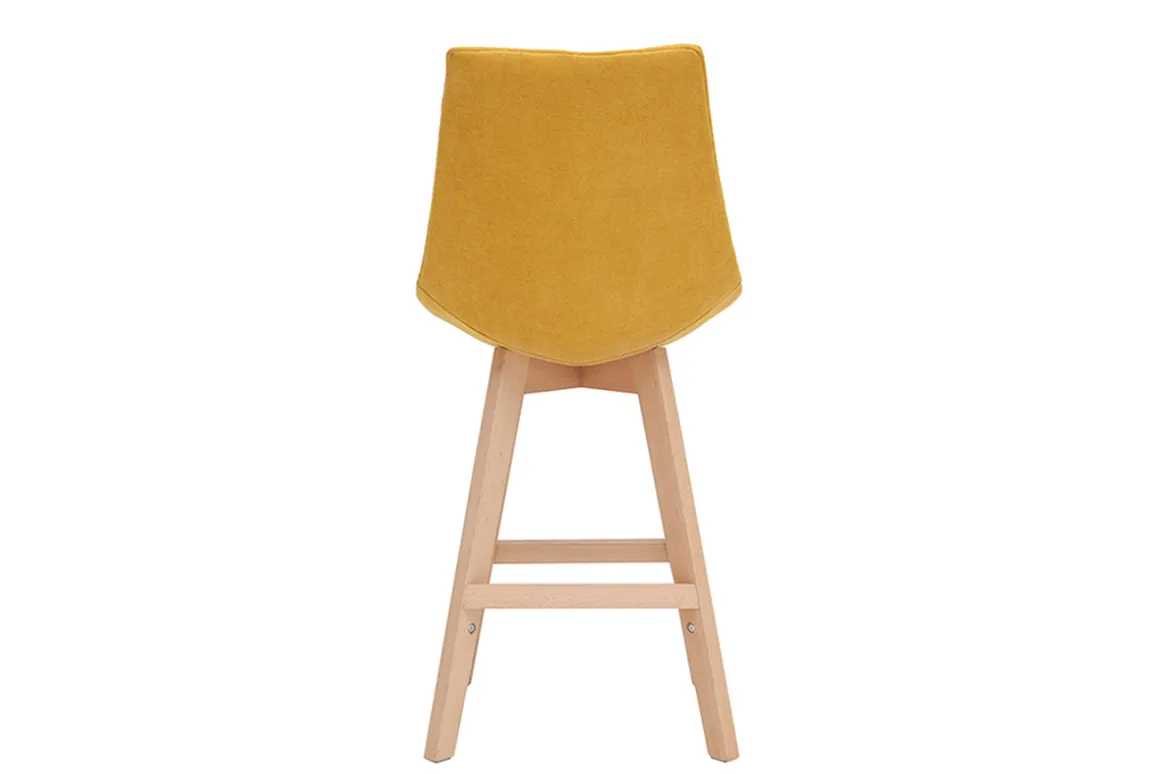 Best Sale Miliboo Taburetes de bar nórdicos tejido efecto amarillo mostaza 65 cm (lote de 2) MATILDE