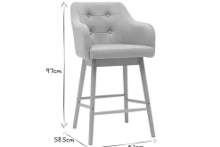 Flash Sale Miliboo Taburetes de bar nórdicos gris claro y madera A65 cm (lote de 2) BALTIK