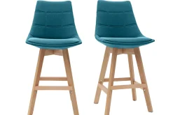 Online Miliboo Taburetes de bar nórdicos azul petróleo 65 cm (lote de 2) MATILDE