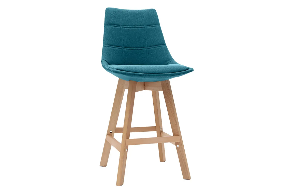 Online Miliboo Taburetes de bar nórdicos azul petróleo 65 cm (lote de 2) MATILDE