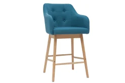 Cheap Miliboo Taburetes de bar nórdicos azul petróleo y madera A65 cm (lote de 2) BALTIK