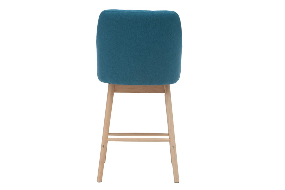 Cheap Miliboo Taburetes de bar nórdicos azul petróleo y madera A65 cm (lote de 2) BALTIK