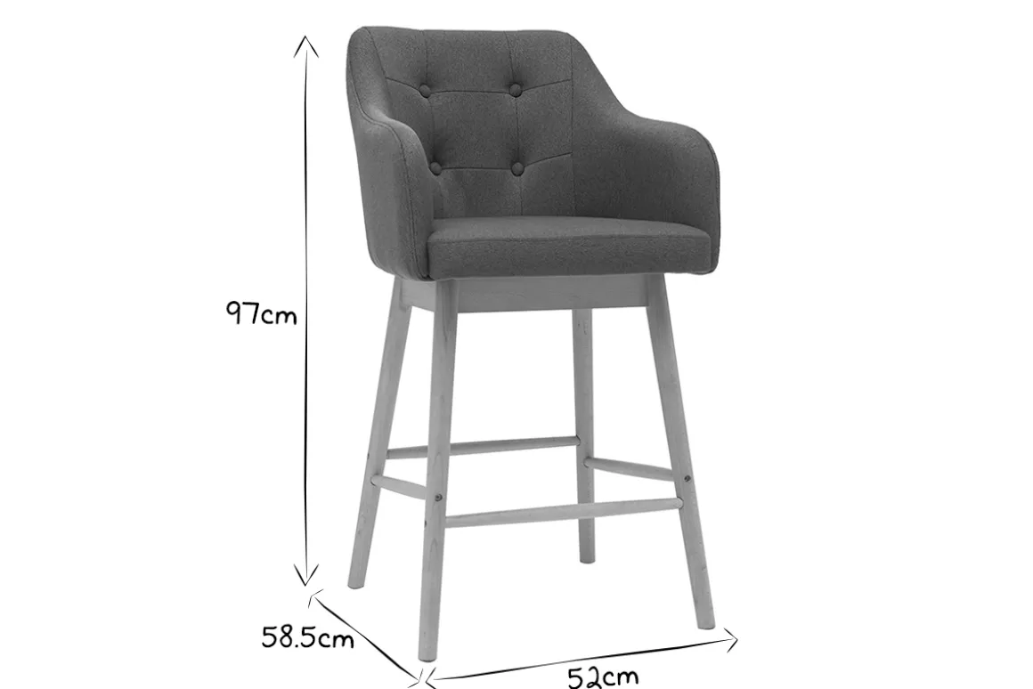 Cheap Miliboo Taburetes de bar nórdicos azul petróleo y madera A65 cm (lote de 2) BALTIK