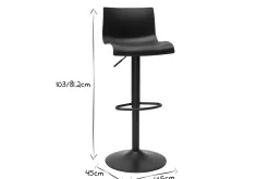 Online Miliboo Taburetes de bar regulables en metal negro (lote de 2) ONA
