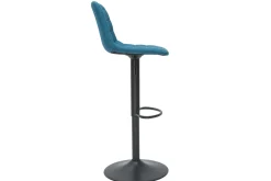 Fashion Miliboo Taburetes de bar regulables tejido y metal azul petróleo (lote de 2) SAURY