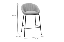 Best Sale Miliboo Taburetes de bar tejido gris claro 65 cm (lote de 2) SHERU