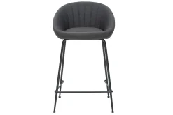 Flash Sale Miliboo Taburetes de bar tejido gris oscuro 65 cm (lote de 2) SHERU