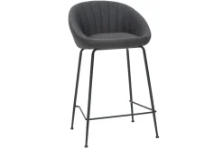 Flash Sale Miliboo Taburetes de bar tejido gris oscuro 65 cm (lote de 2) SHERU