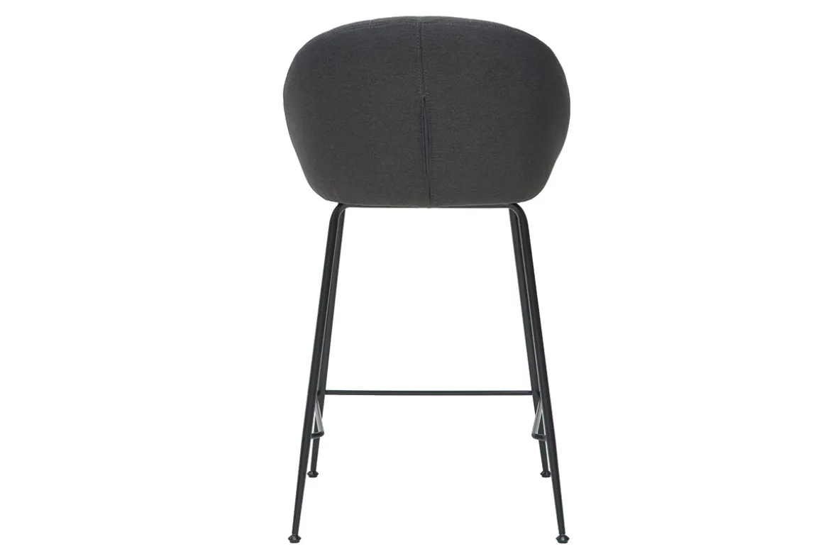 Flash Sale Miliboo Taburetes de bar tejido gris oscuro 65 cm (lote de 2) SHERU