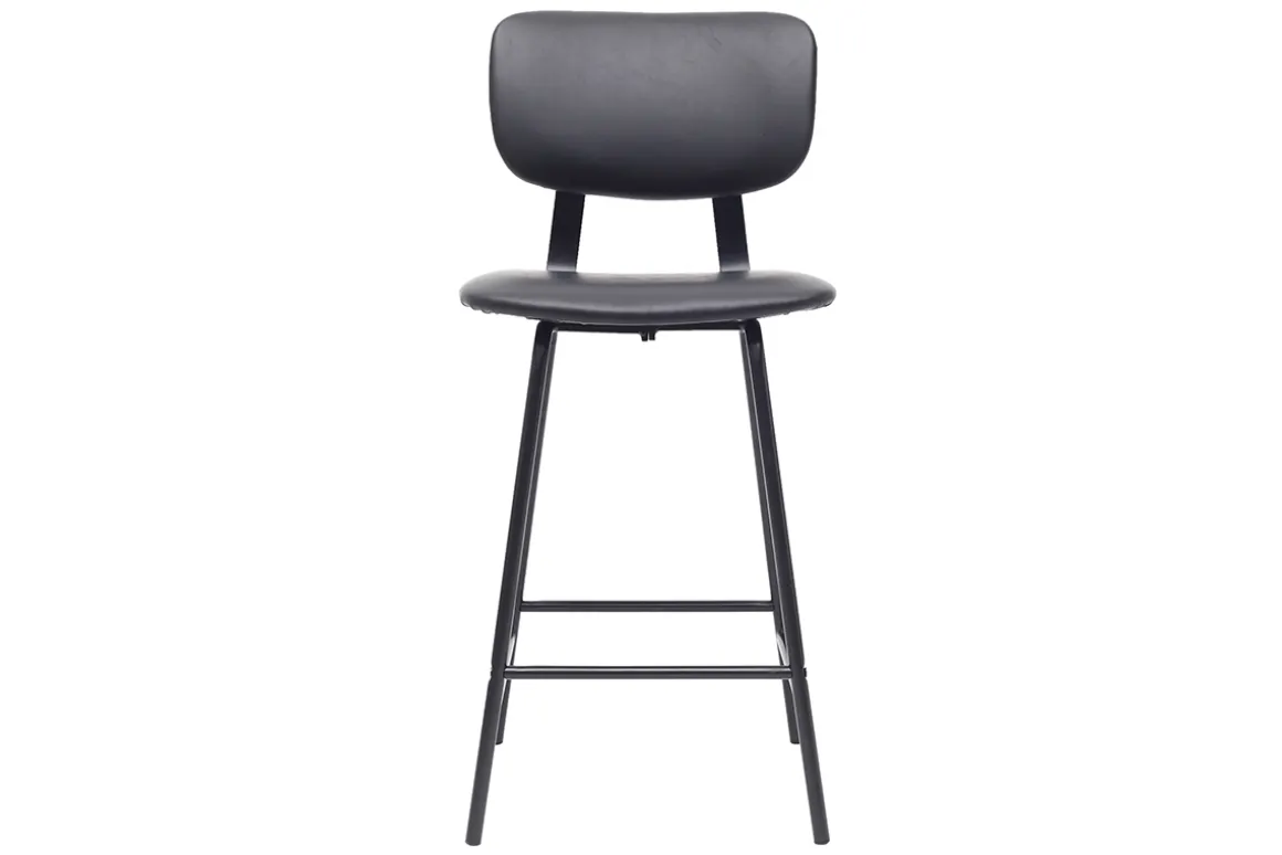 Outlet Miliboo Taburetes de bar vintage negro con patas en metal 65cm (lote de 2) LAB