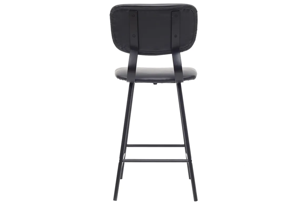 Outlet Miliboo Taburetes de bar vintage negro con patas en metal 65cm (lote de 2) LAB