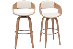Sale Miliboo Taburetes de cocina nórdicos con giro 360° de madera clara 67 cm GAO