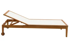 Hot Miliboo Tumbona blanca y madera maciza NAVEEN