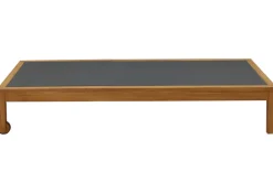 Discount Miliboo Tumbona gris oscuro y madera maciza NAVEEN