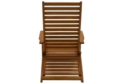 Discount Miliboo Tumbona reclinable con 3 posiciones de madera maciza RIO